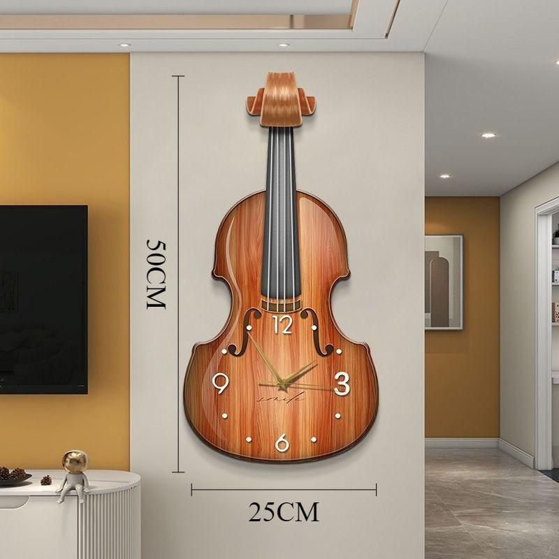 

Creative Wall Clock Modern Art Violin Guitar Wall Clocks Elegant Aesthetic Watch Home Living Room Decor Musical Instrument Clock