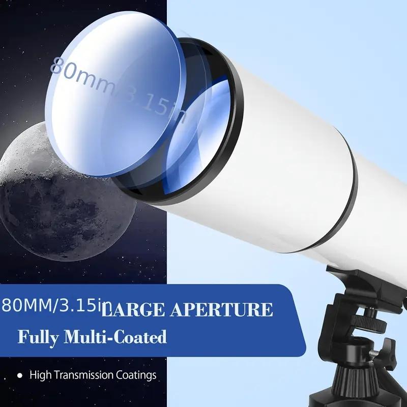60080 HD Astronomical Telescope Long Range 80MM Objective Bak4 Prism for Lunar Observation Stargazing and Bird Watching