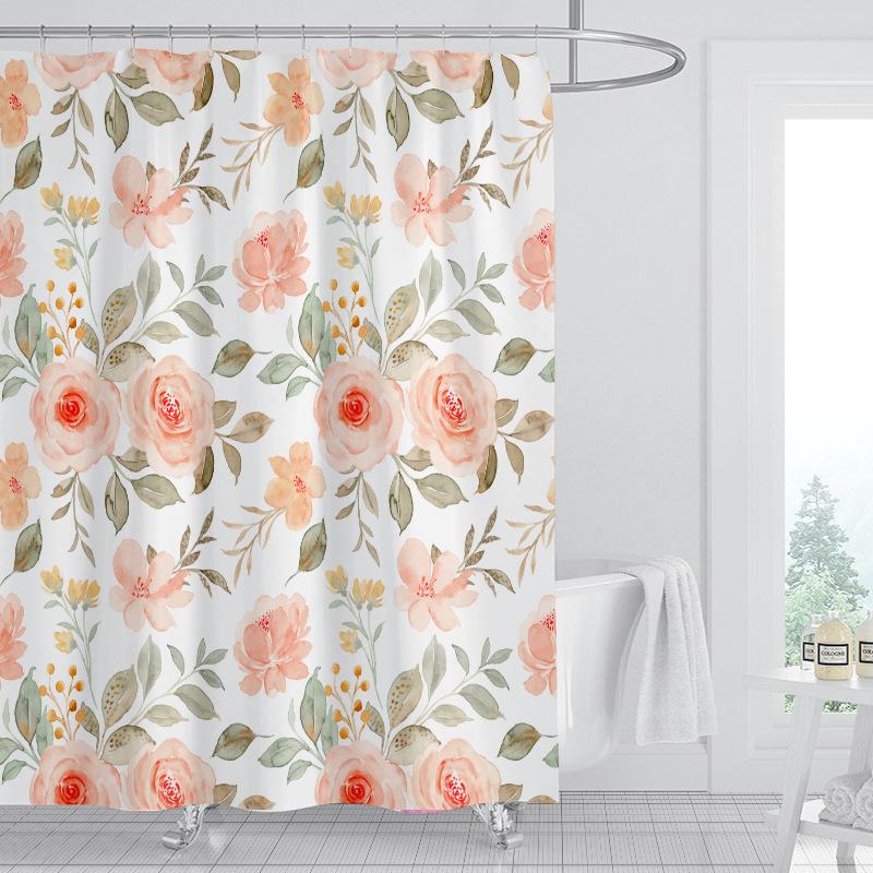 JINRUN Badezimmer verdickter wasserdichter Vorhang, schimmelfester Duschvorhang, Duschtrennwand-Vorhang, Duschvorhang, Badezimmer-Vorhang, kostenlose Perforation