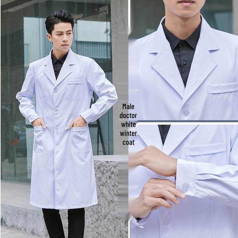 Saint Snowland Îmbrăcăminte medicală unisex: Halat Alb cu Mâneci Lungi și Scurte, Protecție Muncă Albastru pentru Utilizare Spitalicească și de Laborator