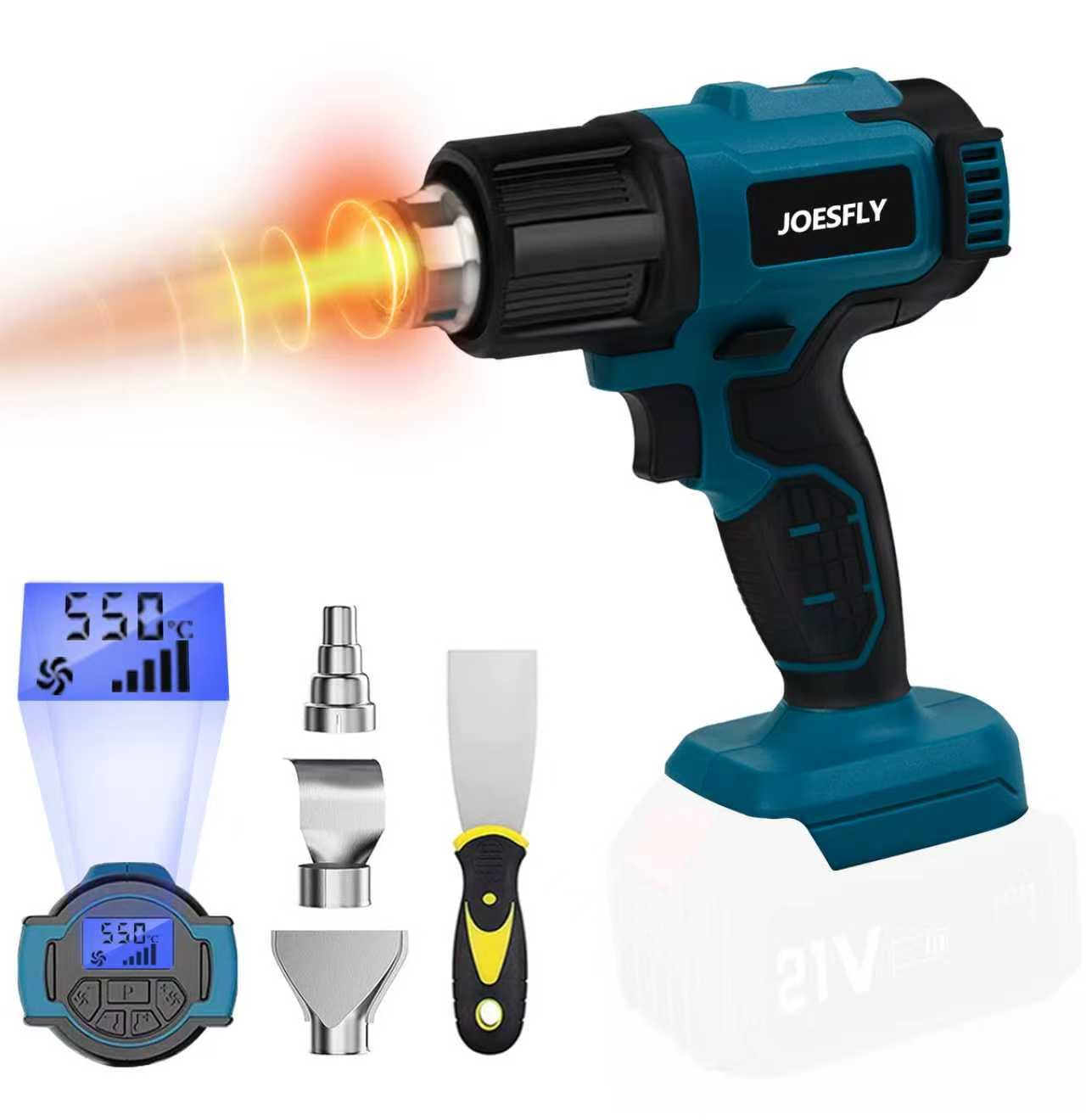 

Cordless Heat Fan Rapid Heating from Temperature Adjustment for 3 Compatible with Makita Paint Shrink Wrapping Blue Unit Charger Sold Japanese синий