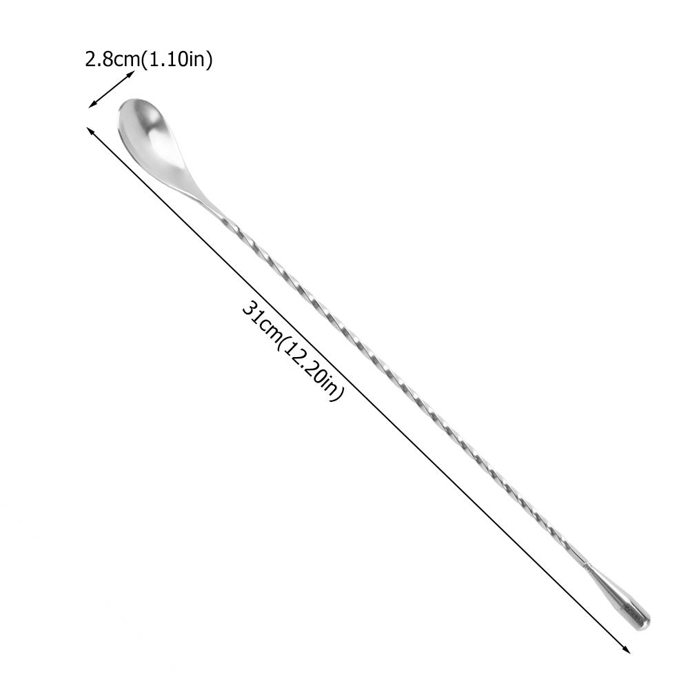 Stainless Steel Bar Wine Cocktail Mixing Twist Spoon Long Handle Drink Stirring Tool