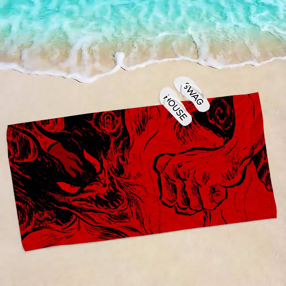 Devilman Crybaby Anime Bath Towel Microfiber Soft Water Absorbing Breathable For Girl Kids Decorative Cartoon Beach Towel