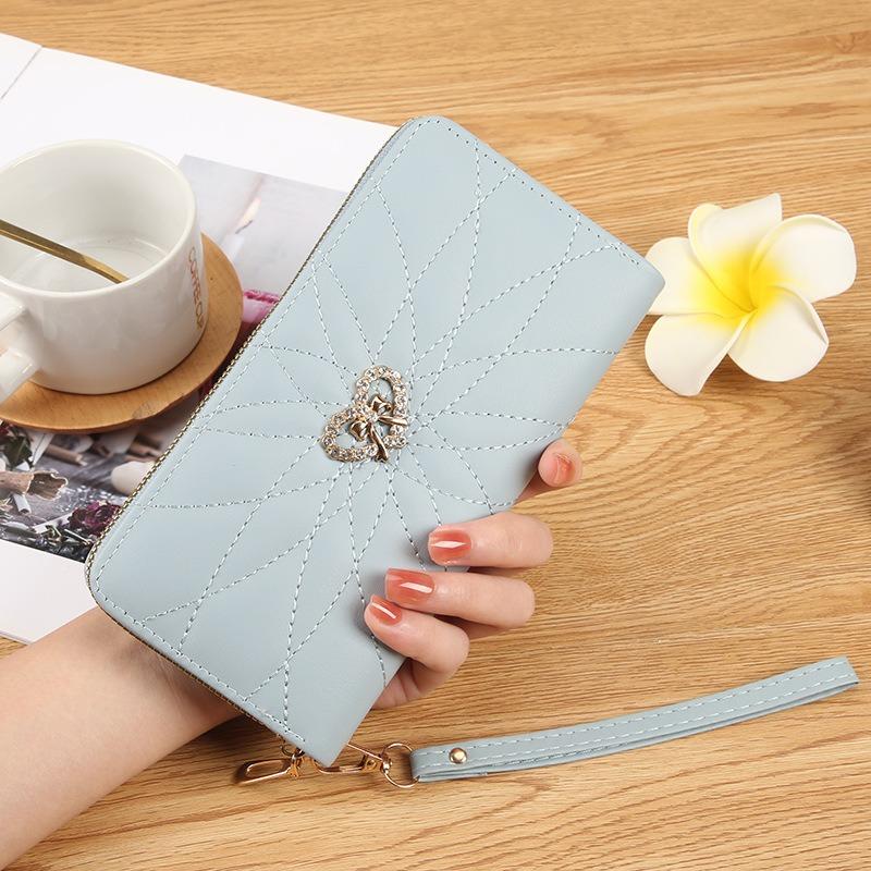 New Women's Long Wallet Simple Single Zipper Women's Bag Change Bag Multi-card Wallet Card Bag