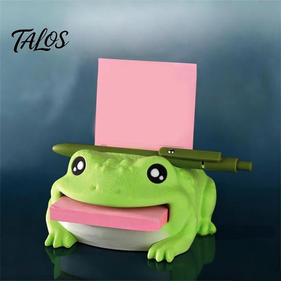 Desktop Organizer for Sticky Notes Cute Note Holder Toad, Desk Notepad Holder, Fun Pen Creative Office Gifts Friends Memo Stand, Accessory Gift