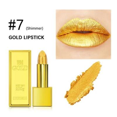 Fizz Nicht entfernbarer Lippenstift Glitzer Lippenstift Feuchtigkeitsspendend Gold Lang anhaltend Glänzend Lipgloss Samt Mattes Set Neues Produkt, 07, 1 Stück