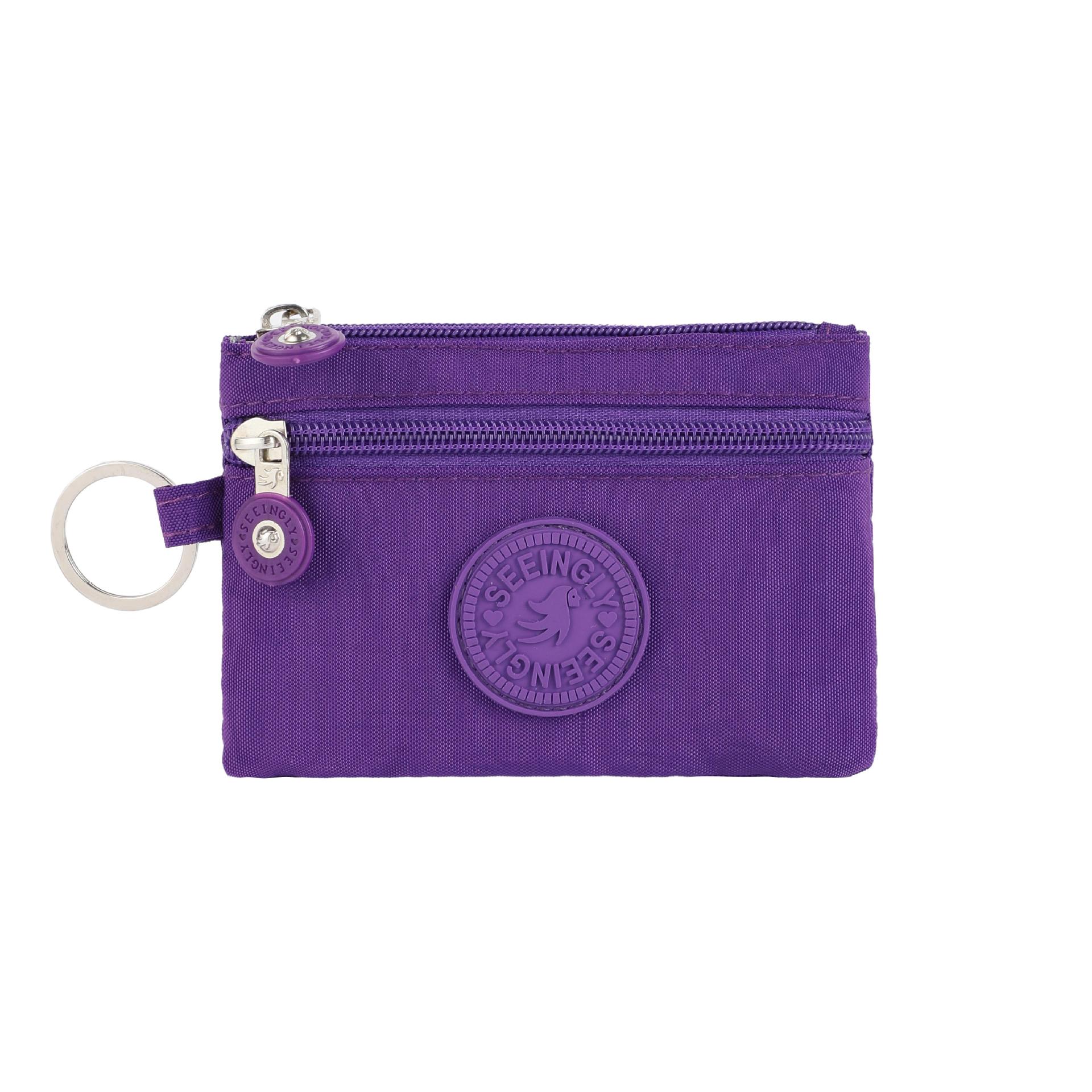 

Маленькие однотонные холщовые сумки для монет для детей с держателем для карт, мужской женский кошелек, сумка для хранения, студенческий автобусный ID, держатель для кредитных карт, кошельки темно-фиолетового