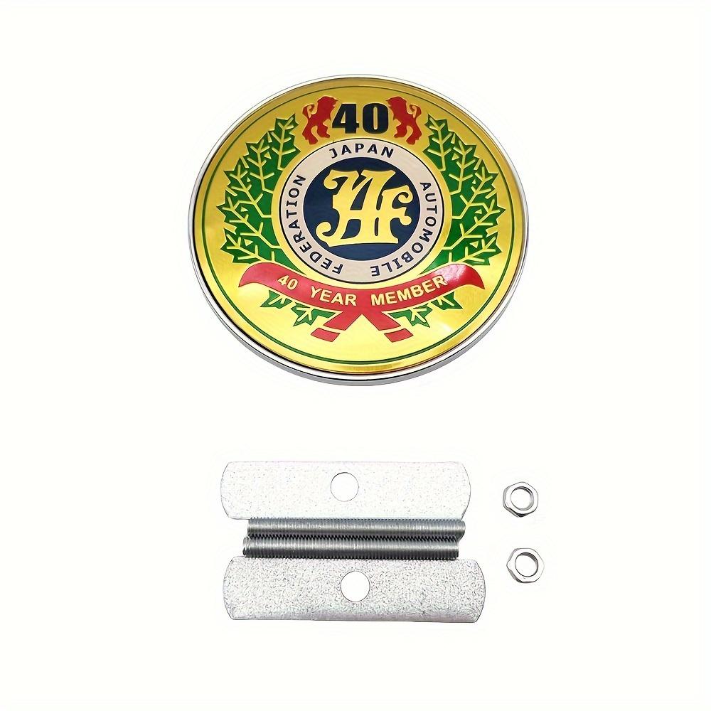 

1-Piece Metal JAF Front Grille Emblem - Polished Zinc Alloy Japan Automobile Federation Badge for Universal JDM Cars - Durable Auto Exterior Accessory Golden