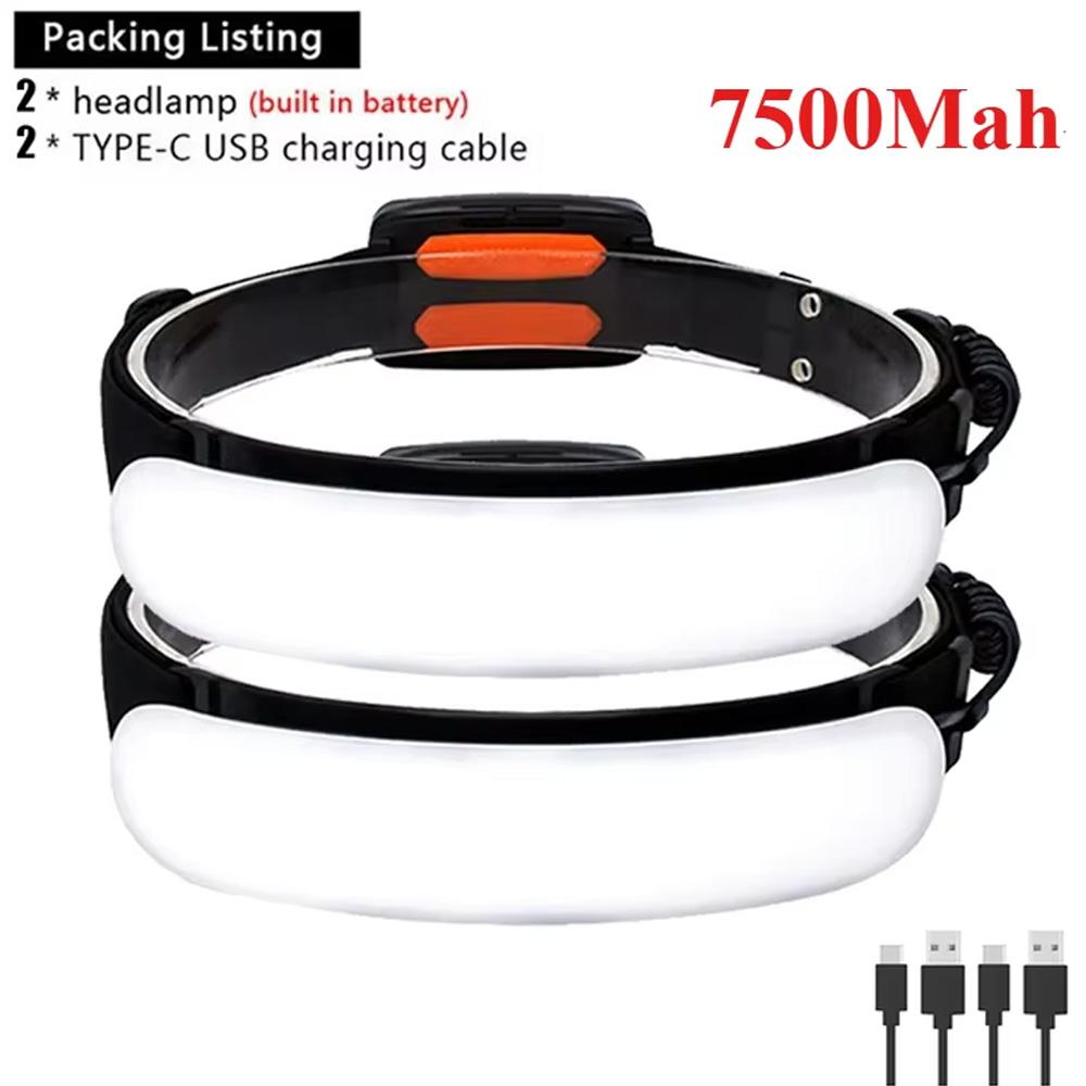 7800mah/5000mah USB Rechargeable Headlights LED Running Lights Outdoor Large Floodlight Repairing Lanternes Warning Lamp 3 Modes