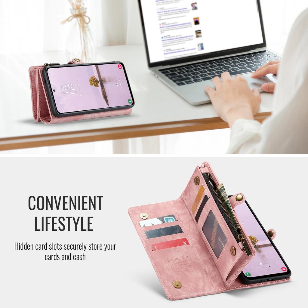 CASEME 008 For Samsung Galaxy A56 5G Phone Cases Leather Cover with Detachable Wallet and Strap