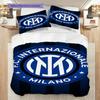 Inter Milan Football Emblem Three-piece set (1 * duvet cover + 2 * pillowcase, without core) Bedding set Christmas birthday gift Soft and comfortable
