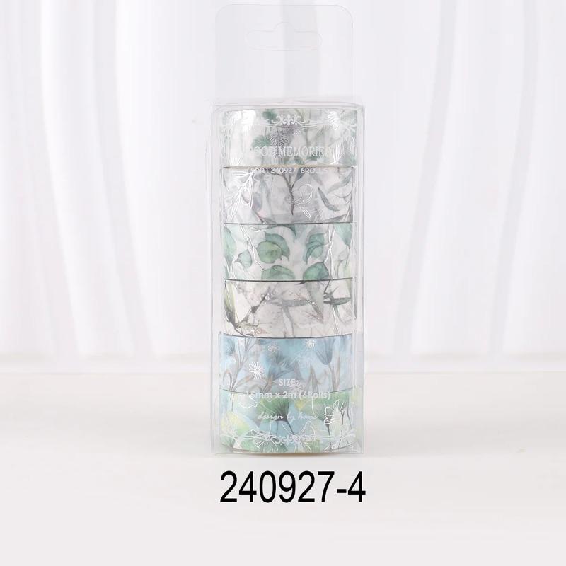 6 Rollos/caja de Cinta Washi de Planta Floral Adecuada para Decoración de Collage de Cuaderno DIY Un Regalo para Amigos Suministros de Aprendizaje