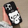 Cute Wave Point Angel Bear Phone Case for iPhone 17 16 15 14 13 12 11 Air Pro Max X XS XR XSMax 8 Plus Glossy Film Hard PC Cover