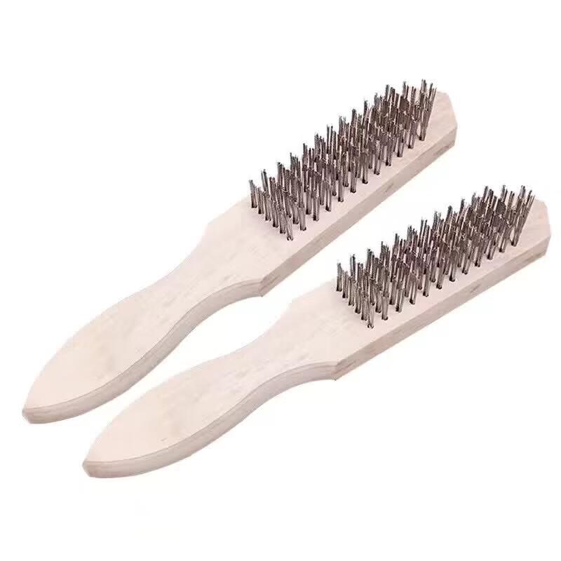 Wooden Handle Stainless Steel Wire Brush