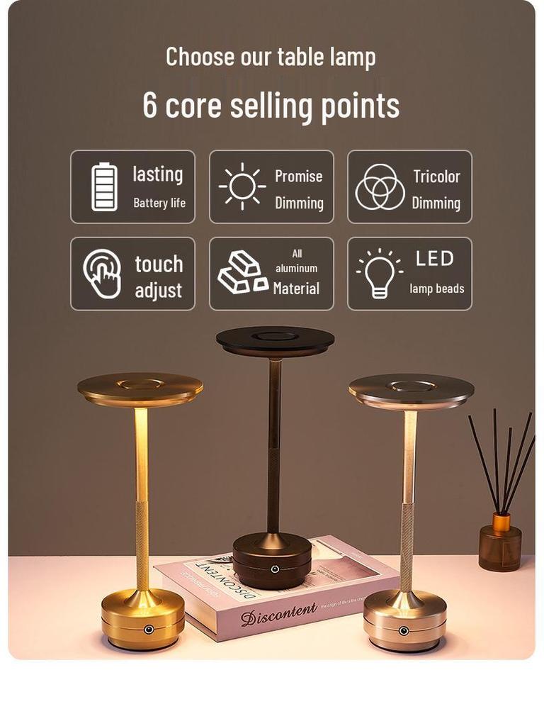 Creative USB-Charging LED Bedside Lamp for Hotels and Cafes