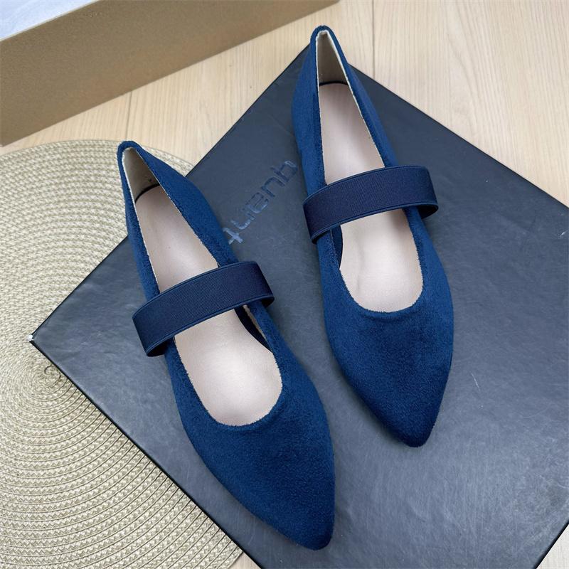 Fashion Flat Shoes for Women 2025 Spring and Autumn Ballet New French Pointed Shallow Mary Jane Shoes Large Size Women's Shoes 42 43 44