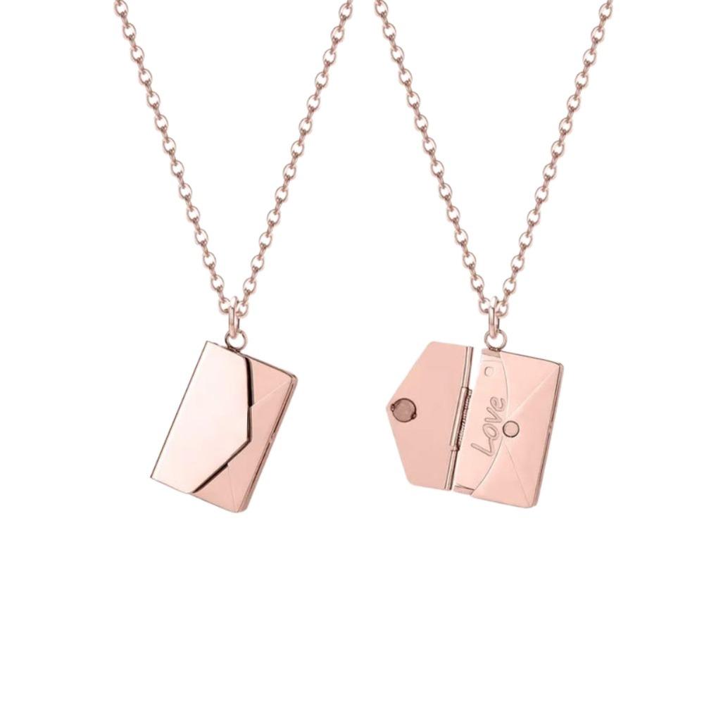 DIY Pendant Sweater Chain Heart Lovers Choker Necklace Simple Envelope Necklace  Couple