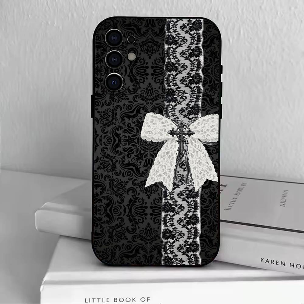 

Элегантный дизайн с принтом черного кружева Чехол для телефона для Samsung S25,S24,S21,S22,S23,S30,Ultra,S20,Plus,Fe,Lite,Note,10,Черный чехол Samsung S22plus5G