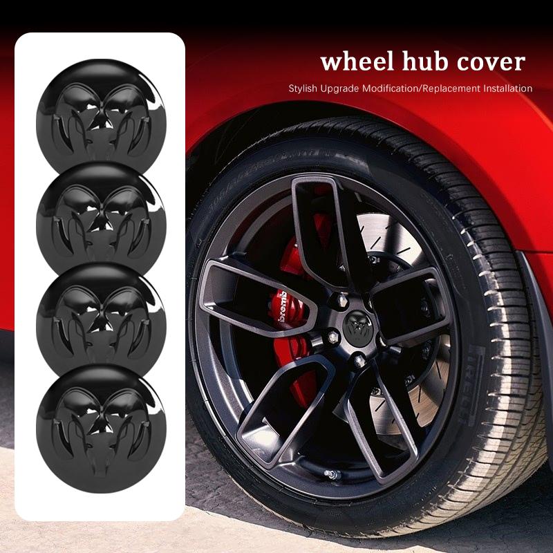 Car Wheel Hub Center Cover 4pcs ABS Electroplating Accessories For Dodge Challenger Charger Journey Ram Durango SRT Dart Journey U111