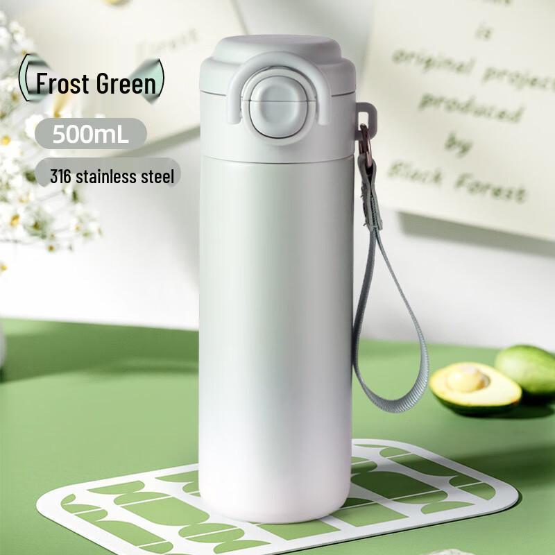 Heyuxi 500ml 316 Stainless Steel Thermal Straw Cup