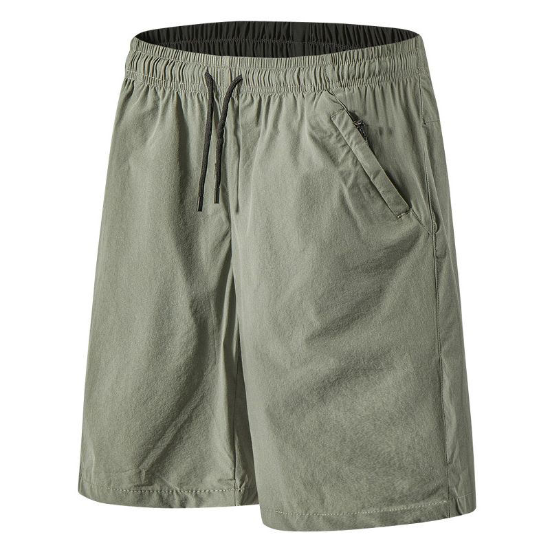 Men's Quick-Dry Ice Silk Shorts, Summer New Style, Loose-Fitting Casual Mid-Length Shorts, Trendy Sports Beach Shorts