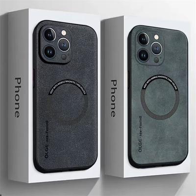 Für Magsafe Luxus Leder Stoßfeste Telefonhüllen für iPhone 16 15 14 13 12 11 Pro Max 16 Plus Magnetische kabellose Ladeabdeckung