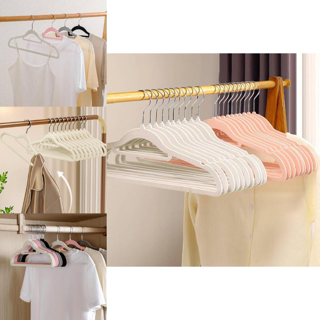 Premium Velvet Hangers Set Of Ten With Thick Non-slip Design For Clothes Drying And Storage
