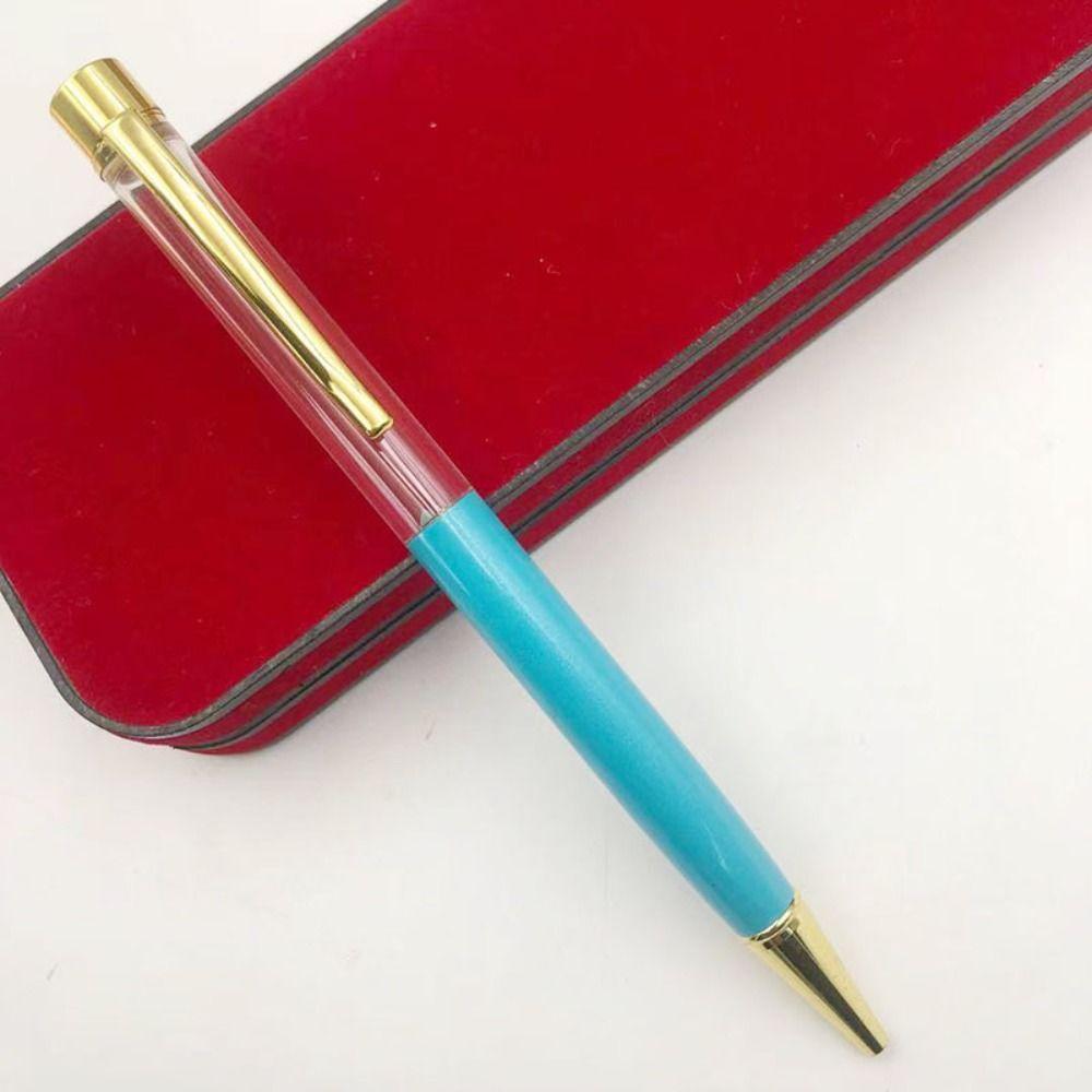 DIY Neutral Gel Pens Metal Signature Pen Quicksand Empty Tube Ball Point Pen  School Supplies