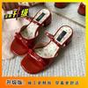 French Fairy Flat-bottomed One-word Slippers Women's Wear Retro with Skirt Versatile Cool Slippers 2025 New Summer