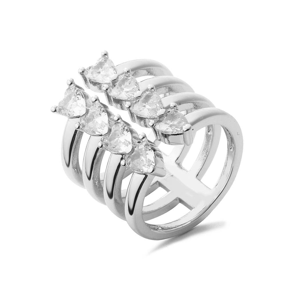 HECHENG,Ring For Women Zircon Star Love Heart Geometric Finger Fashion Zircon Gifts Charm Sweet Zircon