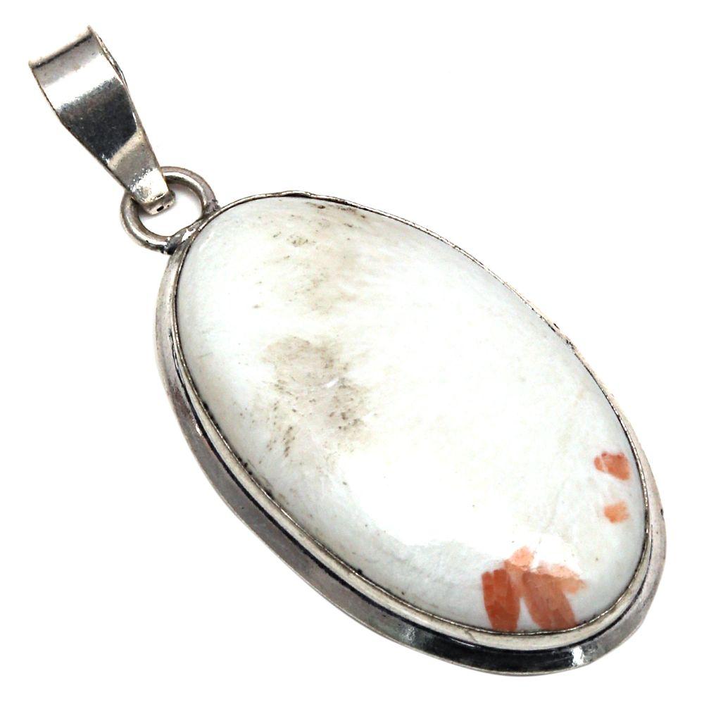Pendant Scolecite Gemstone Handmade Gift For Her Silver Jewelry 2.25"