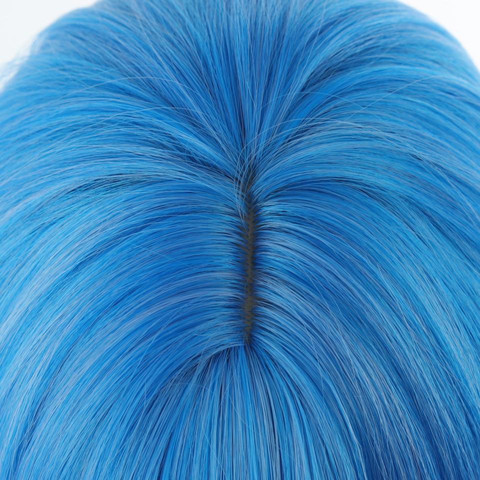 Synthetic Straight wigs 24 Inch Long Heat-Resistant Blue Wig For Women Halloween And Christmas New Year Carnival Music Festival