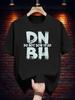Graphic Print T-shirt - "DN NOT BOW HEAD BH" Distressed Design