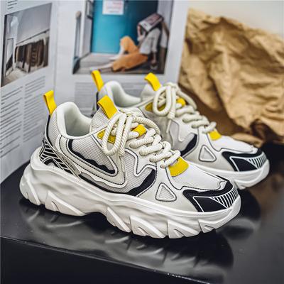 Men's Casual Sports Shoes Breathable Soft Sole Four Seasons New Outdoor Running Shoes Student Thick Soled Height Increasing Shoe