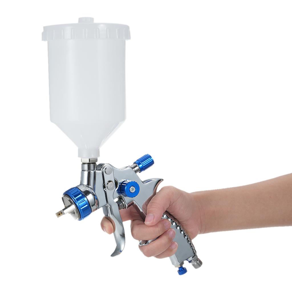 Low Volume Low Pressure Spray Gravity Feed Sprayer with 1.3mm Nozzle 600 Cup for Car Furniture Fence Painting