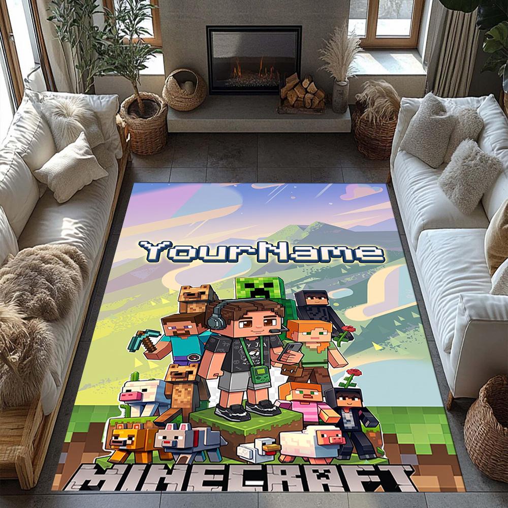 Minecraft 7 Customized Name Carpet Design for Balcony Hallway Bedrooms Dormitory Anti-slip Rug Office home decor Wedding Party Gift