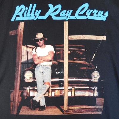 Billy Ray Cyrus Vintage Schwarzes T-Shirt Kurzarm - Größen S bis 5XL