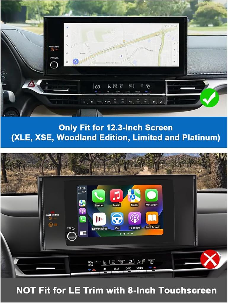 Mittelkonsolen-Armaturenbrett-Organizer hinter dem Bildschirm für Toyota Sienna 2025 XLE/XSE/Limited/Platinum 12,3-Zoll-Touchscreen-Ablage