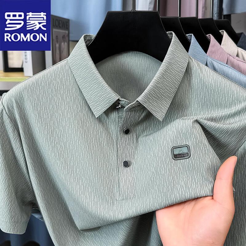 

Romon Men s Short Sleeve Ice Silk Polo Shirt 110/50