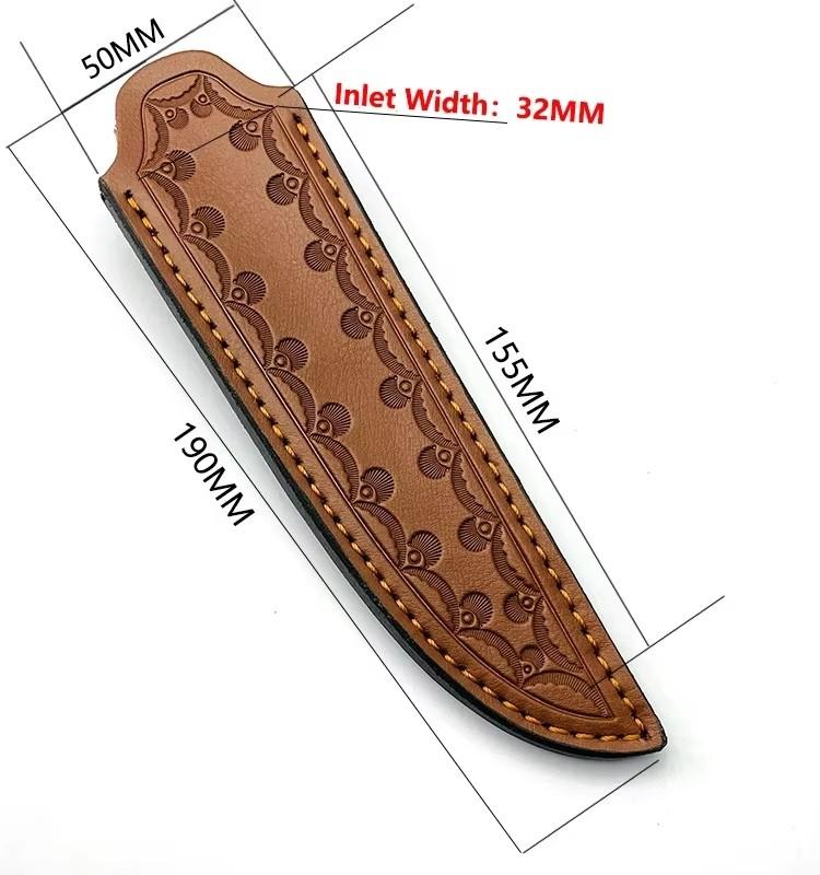 

Genuine Cowhide Scabbard For Fixed Blade Knife Holster Hunting Tactical Knife Leather Knife Sheath Outdoor Knife Sheath коричневий