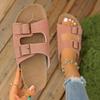 Fashion Spring 2025 Women's Retro Artistic Comfortable Cork Thick Heel Beach Slippers Casual Single Strap Slippers Europe Style Shoes