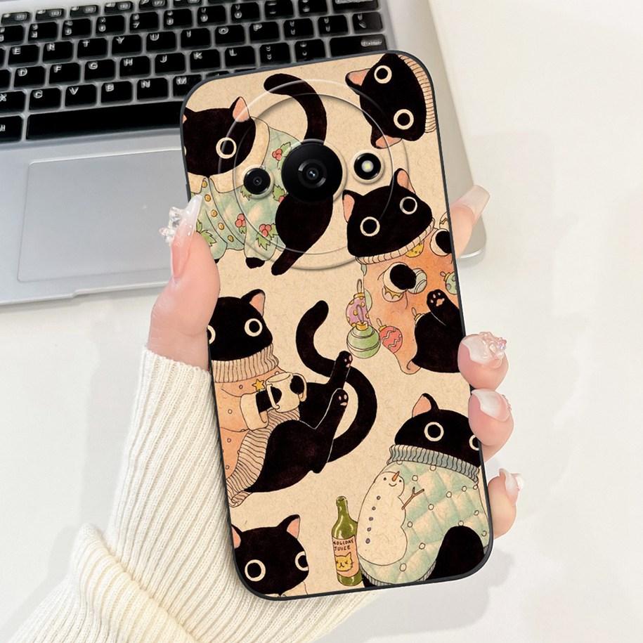 Für Xiaomi Redmi A3 Hülle 2024 Neue Mode Blume Quadratisch Silikon Kameraobjektiv Schutzabdeckung Für Xiaomi Poco C61 RedmiA3 Stoßstange