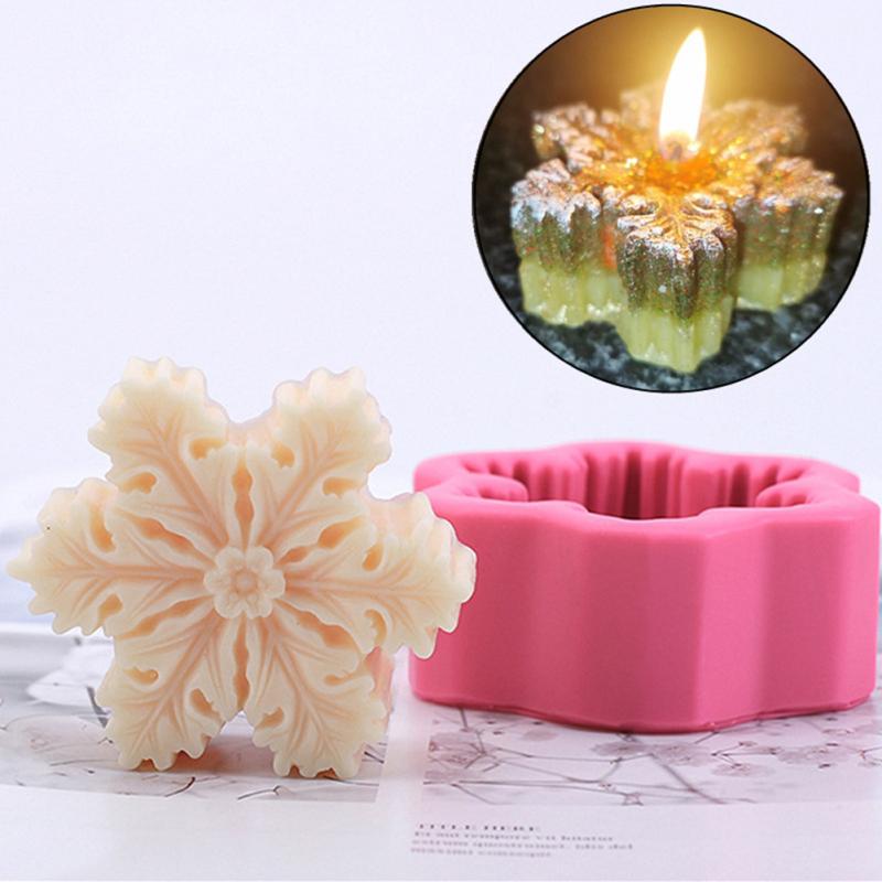 

Handmade Soap Mold Silicone Maple Leaf Snowflake Shaped Diy Fondant Baking Cooking Cake Decorating рожевий