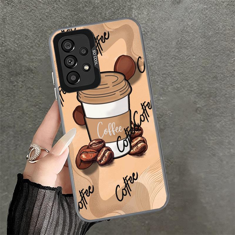 Black Coffee Fashion Style Shockproof Phone Case for Samsung A17 A16 A15 A14 A37 A57 A36 A56 A26 A35 A55 A25 A34 A54 A24 A13 A23