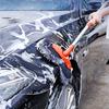 Retractable Double Layer Car Wash Brush with, Soft Car Wash Mop Car Wash Mitt Scratch-Free Car Wash with 360°Flexible Rotation Microfiber Replacement