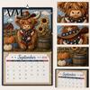 Crafting Project for Adults Highland Cow Farmhouse Calendar DIY Kit 12 Months, Handmade Rustic Theme Craft Set Paper And Cloth Set, Home Office Decor