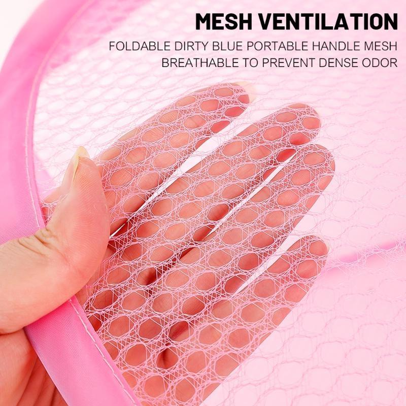 Zusammenklappbarer Wäschekorb, Organizer für schmutzige Kleidung, Badezimmerkleidung, Netz-Aufbewahrungstasche, Haushaltskorb