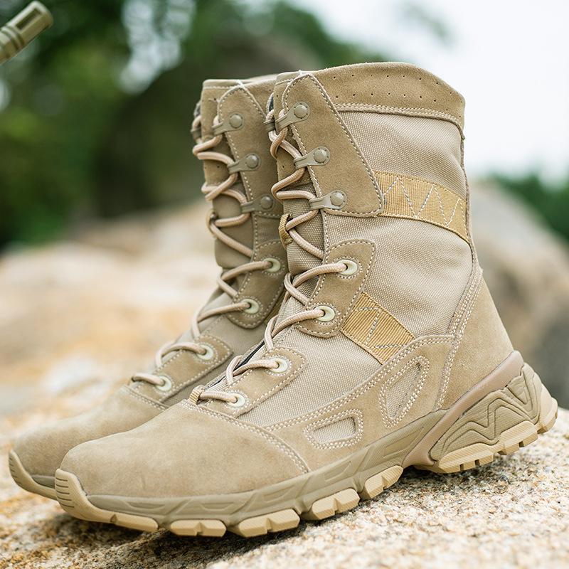 2025 popular large size high-top military boots special forces combat boots men's non-slip hiking shoes camping shoes hiking shoes