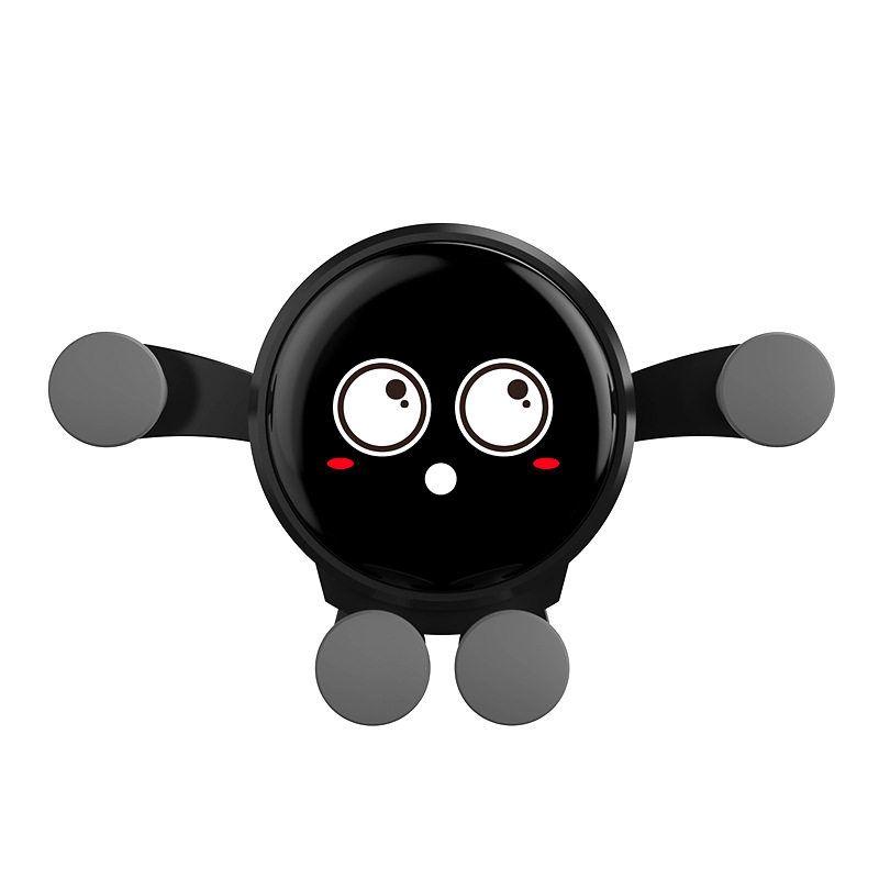Car-Mounted Gravity Holder with Cute Sumitap Expression, Mirror Cartoon Design for Car Navigation and Phone Air Vent Mount