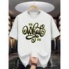 European Sizes Summer Men'S Fashion Short-Sleeve T-Shirt with Letter Pattern Print